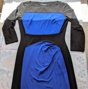 Chaps Formal Dress in Black and Royal Blue